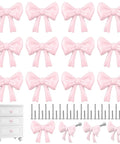Pink Bow Dresser Knob Set With 30 Knobs And 90 Screws in aluminum alloy, 1.57 inch size for kitchen and furniture decor