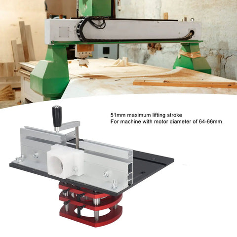 Tough As Nails Manual Lift Router Table Base Plate With Dead On Precision Height Adjustments engineered for 64-66mm motor diameter.