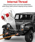 3 Piece Set Of One Half Inch D Ring Shackles Crafted From Tough As Nails Galvanized Steel Clevis Hardware Featuring Thickened Pin Design For Beast Grade Rigging Strength Plus Top Shelf Load Distribution And Zero Slip Safety Every Time with visible internal threads on a black vehicle.