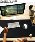 XXL Large Gaming Mouse Pad 31.5 by 15.7 Inch Extended Desk Mat with Micro Weave Cloth under keyboard and mouse on desk