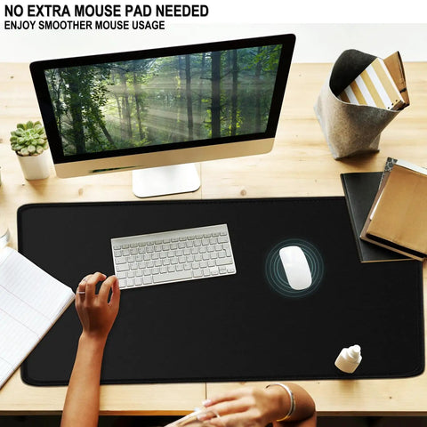 XXL Large Gaming Mouse Pad 31.5 by 15.7 Inch Extended Desk Mat with Micro Weave Cloth under keyboard and mouse on desk