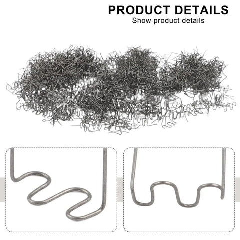 1000Pcs Welder Staples 0.6mm S Wave Staples For Auto Bumper Repair And Plastic Bodywork Kit Stainless Steel Durable Staples