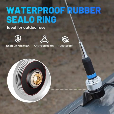 NMO To SO239 Adapter For Your Vehicle Antenna Rig with waterproof rubber seal ring on car roof antenna.