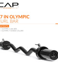 47 Inch Olympic EZ Curl Bar From Classic Series Black With Angled Ergonomic Design
