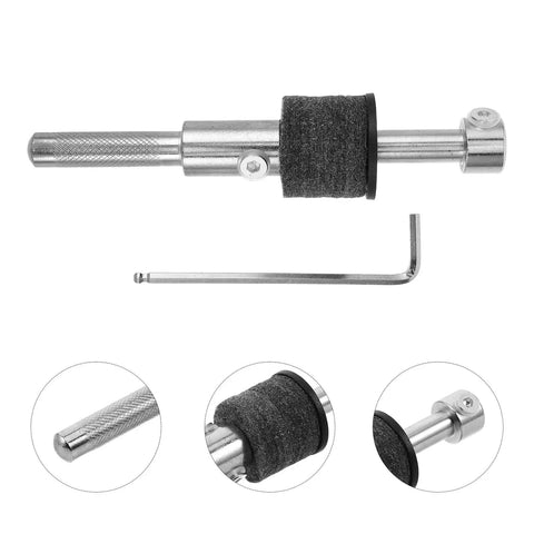 Premium Threaded Cymbal Stacker Mount Boom Arm With Sleeve Clutch For Electronic Drum Set, showing metal arm and accessory parts.