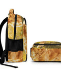 Side view of Dope Warm Autumn Pet Floral Printed Unisex Backpack With Large Capacity Durable Polyester Breathable Fabric Smooth Zipper