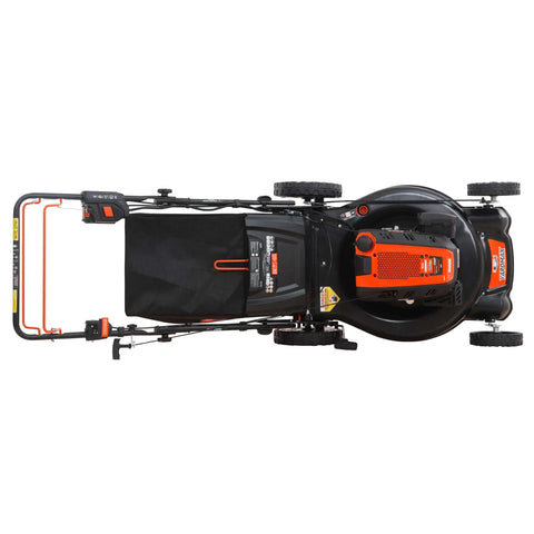 Top view of Electric Start Gas Walk Behind Lawn Mower With CVT Transmission, 6 Speed Pace Control, 24 Inch Cut, 201cc Gas Engine