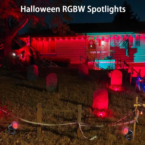 Color Changing Outdoor Spotlight Kit With Remote Control 10W RGBW LED Landscape Lights 12V To 24V Waterproof Spotlights For Yard Garden Patio Lawn 10 Pack Halloween Decor For Epic Curb Appeal