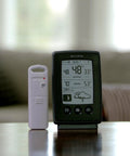 Digital Weather Station With Indoor Outdoor Temperature And Humidity, Moon Phase, Wireless Outdoor Sensor, Black Finish