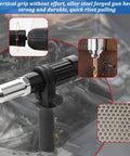 Cordless Car Rivet Gun Adapter Kit With Four Rivet Heads Power Drill Attachment For Auto Body Repairs shown in use