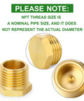 Brass Outer Hex Thread Socket Pipe Plug Fittings Set, Fifteen Pieces, One Quarter Inch NPT Male, Heavy Duty, Rust Proof, focus on plug detail