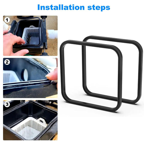 Hayward Pool Pump Gasket Replacement O177 And Lid Gasket Set For Super Pump Models SPX1600S SP1600X SP2600 SP2600X SP2600VSP SP2602VSP SP2603VSP SP26115VSP SP2670010VSP SP2670020VSP Includes 2 Pack black rubber pump lid seals shown with installation steps