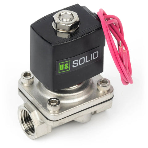 Beefy Stainless Steel Half Inch Solenoid Valve 12V DC Normally Closed Electric Valve With Viton Seal And Lead Wire For Gasoline Diesel