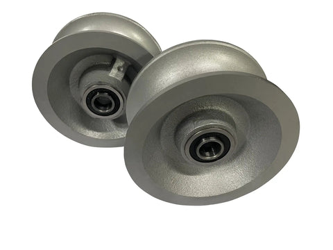Pair Of Replacement Chain Link Gate UGroove Pipe Wheels Fits One And Five Eighths Inch Pipe Sealed Bearing For Long Life