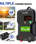 12KV Electric Fence Charger With LED Indicator, 15 KM Range, 2J Output, Works On AC DC Battery Or Solar Power, charging modes
