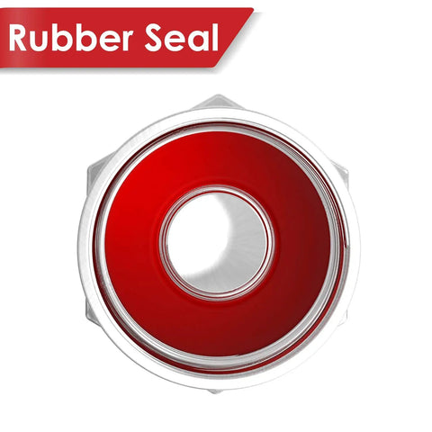 Brass Tire Valve Caps With Rubber Seal for Cars SUVs Bikes Trucks and Motorcycles close-up showing red rubber seal inside cap