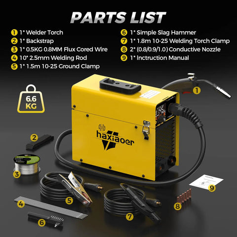145 Amp MIG Welder With LED Display Inverter 110V Flux Core MIG Lift TIG And Stick Welding Machine with accessories