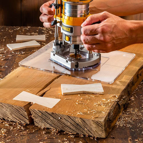 Bow Tie Inlay Kit With Frame, Bit, And Bushing For Precise Router Inlays And Decorative Woodworking Templates in use on wood