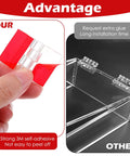 Comparison of 20 Pcs Self-Adhesive Clear Acrylic Hinges 35x25mm and traditional hinges on display case