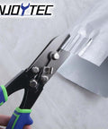 5 Blade Beefed Up Sheet Metal Crimper For HVAC Ductwork And Stove Pipes Heavy Duty Gutter Crimping Tool in use on metal sheet
