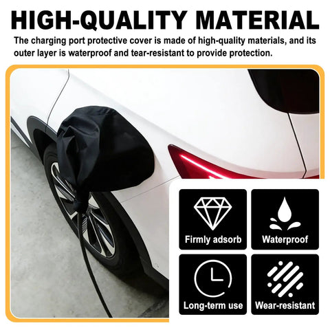 Heavy Duty Magnetic EV Charger Port Cover Universal Waterproof All Weather Snow Rain Dust Protection on electric vehicle charging port