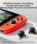 TMR Hall Effect Joystick Replacement Kit 2 Pack, No Drift, JoyCon controllers with 30 in 1 Repair Tool Set for Switch OLED and Lite