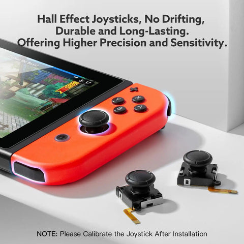 TMR Hall Effect Joystick Replacement Kit 2 Pack, No Drift, JoyCon controllers with 30 in 1 Repair Tool Set for Switch OLED and Lite
