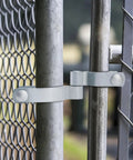 Installed 4 Pack Chain Link Fence Gate Hinges Set 2 3 8 Inch Post To 1 3 8 Inch Frame Heavy Duty Galvanized Steel Replacement Hinges With Nuts And Bolts Included