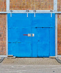 Blue metal door with Heavy Duty U Hook Toggle Clamp Set With Threaded U Bolt 7720 Lbs Capacity Beefy Grip Adjustable Latch Clamp 2 Pack 40380 Toggle Clamp Latch Industrial Grade Alloy Steel installed.