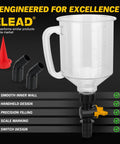 No Spill 18 Piece Engine Oil Funnel Kit with 1.59 Qt coolant funnel and adapters, handheld design with precision spout.