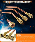4 cutting nozzles for Portable Oxy Acetylene Torch Kit For Welding And Cutting With Nozzles Regulator Hose Gauges And Blue Case