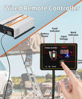 2000 Watt Pure Sine Wave Power Inverter Converts 12V DC To 120V AC With LCD Display and Wired Remote Controller.