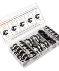 Heavy Duty Stainless Steel Cable Clamps Kit With Rubber Cushion For Hoses And Pipes Adjustable Size 44 Piece Assortment