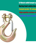 Heavy Duty Clevis Slip Hook With Safety Latch Three Eighths Inch For Grade 70 Transport Chain 4 Pack 18,000 Lbs Capacity Zinc Plated Clevis Hook Set For Heavy Loads And Outdoor Use