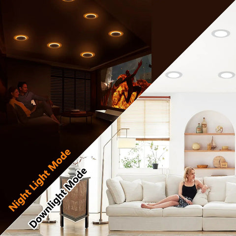 Top Shelf 6 Inch Led Recessed Lighting With Night Light Dimmable Ceiling Downlights 12 Pack 2000K Warm Amber Glow Sync Switch Control Zero Flicker Smooth Dimming Total Game Changer Upgrade
