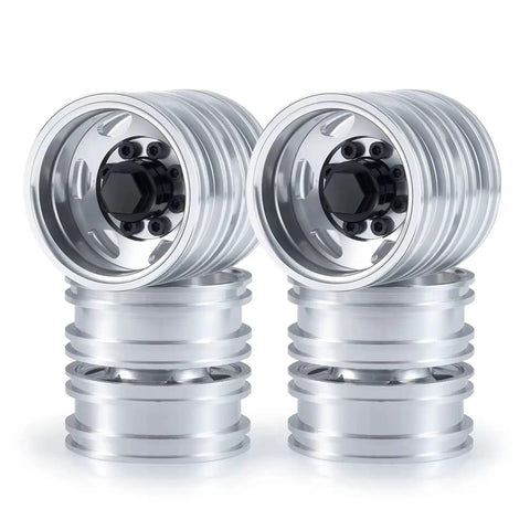RC Car Repair Kit One Fourteenth Scale Aluminum Alloy Front And Rear Wheel Rim Hub 6x6 Set Pro Grade Replacement close-up