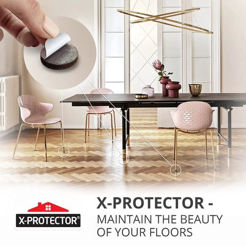 48 Pack Felt Furniture Pads For Chair Legs That Glide Quietly And Protect Your Floors Premium Floor Protectors in a modern dining room