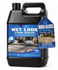 Slick Wet Look Stone Sealer Hella Durable Water Based Color Enhancer For Outdoor Pavers Concrete Patio Driveway Brick Masonry 1 Gallon container.