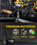Your Go To 61 Piece Impact Nut Driver Set With Magnetic Deep Nut Drivers For Drills Metric And SAE in use on metal