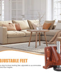 Heavy Duty Adjustable Furniture Levelers With Non Slip Foot Pads For Cabinets And Wardrobes, brown table leg levelers image