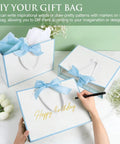 Three Pack Large Gift Bags With Handles No Fuss Gifting Ready 12.6 By 10 By 4 Inch Set Includes Tissue Paper Cards And Satin Ribbons