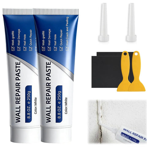 2Pcs Drywall Repair Kit Quick Drying Wall Mending Paste For Holes And Cracks Easy DIY Patch Kit With Safe Resin Formula shown