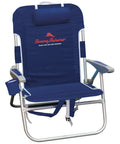 Big Boy 4-Position Folding Backpack Chair with 13 Inch High Seat for Beach or Camp, navy, front view