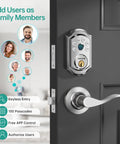 Smart Front Door Lock With Fingerprint And Bluetooth Deadbolt Keypad Entry App Control And Alexa Compatibility Auto Lock