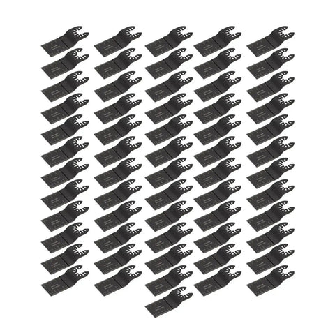 60-Piece Oscillating Saw Blade Set For Wood And Plastic Cutting, Multitool Compatible, arranged in a grid pattern
