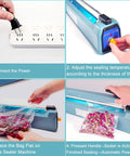 Impulse Sealer 16 Inch Workhorse Heat Sealer For Plastic Bags And Mylar Bags in use; sealing bag of candy with instructions.