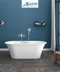 Brushed Nickel Tub Filler With Wall Mount And Handheld Sprayer, 6 Inch Center, Single Handle Shower Mixer Faucet in bathroom setting
