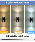 Crystal Battery Operated Wall Sconce Set of 2, showing 3 color temperatures: warm, neutral, and cool light options for modern spaces.