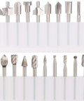 10 Piece High Speed Steel HSS Router Bits Set With 1 8th Inch Shank 3mm For Rotary Tools laid out in two rows