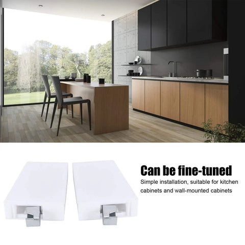 Beefy Heavy Duty Adjustable Wall Cabinet Hanger Bracket Set with Mounting Plate, visible in modern kitchen setting, aluminum construction